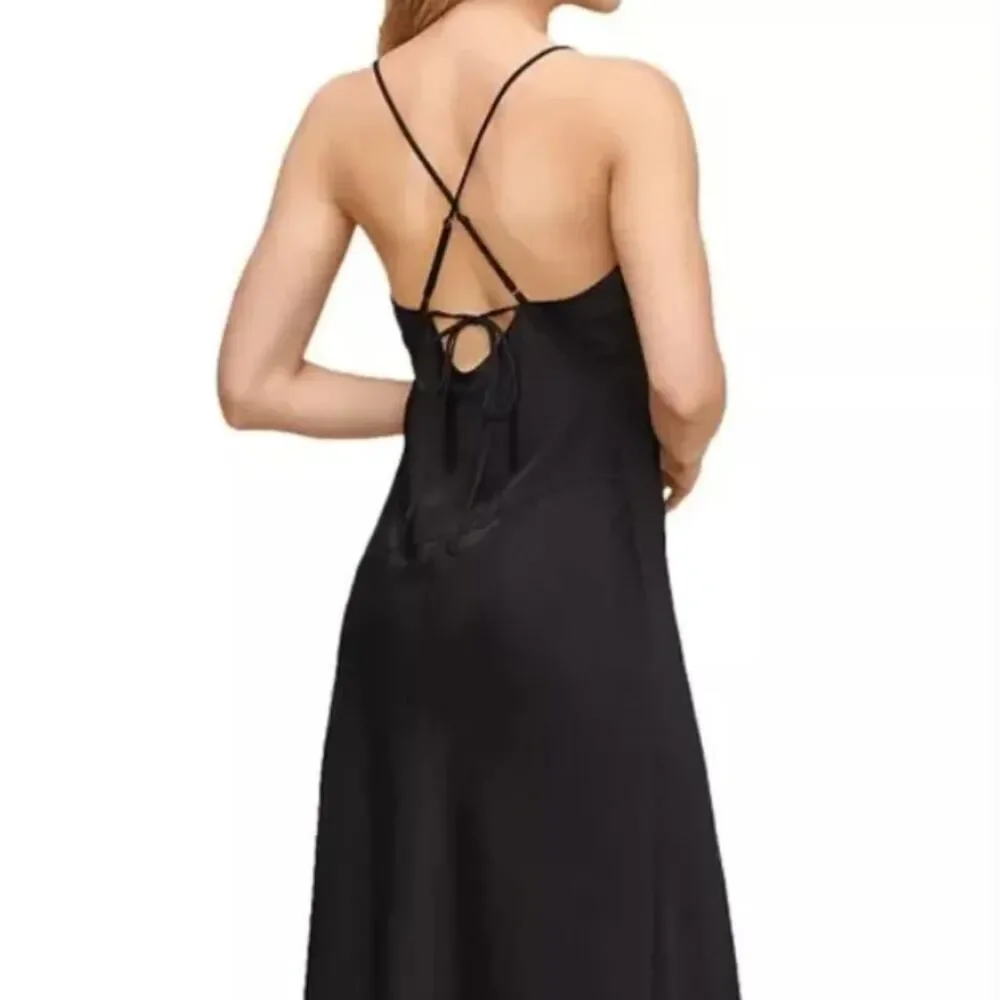 Women ASTR The Label Strappy Cowl Neck Slip Dress in Black Medium